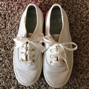 Girls Kate Spade glitter shoes